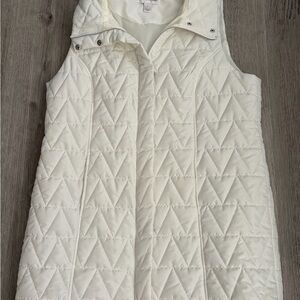 Christopher & Banks White Quilted Vest
